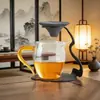 Peneira de Chá Não Porosa Xiangyun e Filtro Integrados Funil de Filtro de Café para Xícara de Fair Tea, Acessórios de Chá com Filtro de Cerâmica para Infusão de Chá