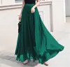 Estación Independiente Comercio Exterior de Amazon Ropa para Mujer Primavera y Verano Europeo y Americano Nuevo Falda Larga de Gasa Color Sólido para Mujer Cintura Alta Gran Oscilación