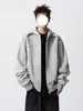 Moletom com Capuz Americano Cleanfit Silhueta Bonita Masculino Outono e Inverno High Street Marca de Moda Pesada Jaqueta Cardigan Desconstruída