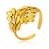 El Más Vendido de Amazon Anillo de Acero Inoxidable con Abertura Geométrica y Corte de Espiga de Trigo Diseño de Nicho para Mujer Elegante Anillo de Rama de Olivo