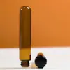 Botella de Vidrio para Aceite Esencial 1ml 2ml 5ml Botella Vacía Cosmética Portátil para Viaje Botella Muestreadora Marrón Botella de Fondo Redondo Tapa de Línea Fina