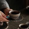 Posavasos de gres japonés Cerámico Posavasos de Kung Fu Soporte para taza Hecho a mano Retro Aislamiento térmico Alfombrilla antideslizante para ceremonia del té