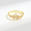 Joyería Transfronteriza Europea y Americana Moda Pulsera Caliente Anillo Copo de Nieve Diamante Elegante Anillo Zircón Hexagonal para Dedo Índice para Mujer