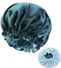 Sombrero Redondo Grande de Doble Capa Sade para Mujer Sombrero de Salón de Belleza Gorro de Dormir Elástico Gorro de Ducha TJM-454