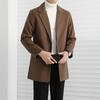 Chaqueta informal de otoño e invierno para hombre, nueva, de lana, color liso, con solapa y bolsillo, de longitud media, estilo europeo y americano