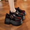 Mocasines de Suela Gruesa para Mujer Nueva Moda Primavera y Verano 2026 Zapatos de Plataforma Versátiles Estilo Británico Zapatos para Mujer con Puntera Ancha que Aumentan la Altura