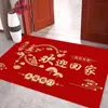 Nueva Alfombra Festiva Roja Estilo Chino para Entrada del Hogar, Felpudo para Recibidor de Año Nuevo, Alfombrilla Antideslizante para Umbral