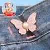 Botones de Mariposa para Ceñir la Cintura, Tamaño de Cintura de Jeans sin Perforaciones, Botones Fijos Decorativos de Perla para Apretar, Sin Clavos