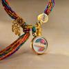 Cuerda de Mano Xizang Tejida a Mano Recurrente Cuerda de Mano Pequeña Pulsera Thangka Cuerda Thangka Dios de la Riqueza Madre Verde Zakilam