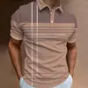 Estação Independente Europeia e Americana Transfronteiriça Nova Camisa Polo Masculina Estampa Digital Casual de Negócios Manga Curta Camisa Polo