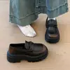 Mocasines de mujer sin cordones con suela gruesa 2026 nuevo estilo coreano modernos y elegantes casuales cómodos zapatos de moda