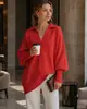Suéter de punto pullover de cuello redondo para mujer, estilo cruzado europeo y americano, otoño e invierno 2026, suéter casual de color liso holgado para mujer, Amazon