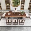 Mesa de Té de Madera Maciza Estilo Chino Nuevo Mesa de Té Mesa de Té Antigua Mesa de Té Kung Fu y Combinación de Sillas Oficina Mesa de Tablero Grande de Madera Maciza Mesa Taipan