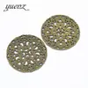 Acessórios vintage YuenZ para DIY flor redonda oca material de joia de liga atacado 41 * 41MM Q1118