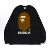 Suministro transfronterizo, venta al por mayor de comercio exterior, camiseta de manga larga de marca de moda BAPE con cabeza de mono, top pesado de tiburón, camiseta interior
