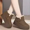 Sapatos estilo Birkenstock com sola grossa e forro de fleece, nova coleção de inverno 2026, sapatos femininos de algodão, que aumentam a altura, com forro de pelúcia, espessados para aquecimento e botas de neve antiderrapantes