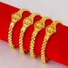 Joyas en Vivo al por Mayor Aleación Chapada en Oro Pulsera de Girasol Cadena de Reloj de Flor Pulsera de Imitación Oro para Mujeres