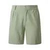 Comercio Electrónico Transfronterizo Europa América Verano Algodón Lino Casual Transpirable Muchos Bolsillos Pierna Recta Cinco Puntos Longitud Media Pantalones Cortos Verano para Hombre