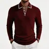 2026 Nueva Camisa Polo de Manga Larga de Otoño para Hombre Más Vendida en Amazon Camisa Polo de Manga Larga Tejida de Comercio Exterior Transfronterizo para Hombre