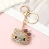 Llavero de Metal de Gatito Lindo, Llavero Creativo de Coche Incrustado con Diamantes, Colgante para Bolso, Regalo de Vacaciones al por Mayor