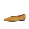 Zapatos de Boca Baja para Mujer Verano 2025 Nuevo Cuero Genuino Verde Arroz Cuero Suave Elegantes Puntiagudos Hada Francesas Zapatos Planos para Mujer