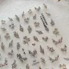 Yitu Padrão Antigo Folha de Ouro Azevinho de Natal Adesivos para Unhas Série de Natal Adesivos Decorativos Adesivos Yt6560