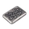 Caja de Cigarrillos Plata Antigua Doble Pistola Creativa Retro Relieve Patrón Dragón Metal Caja de Cigarrillos Portátil Soporte para Cigarrillos para Hombre 16 Piezas
