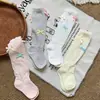 Calcetines para Niñas, Calcetines de Malla Finos de Verano, Calcetines Dulces de Media Pantorrilla para Niños con Lazo, Calcetines para Bebés