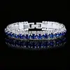 Joyas al por mayor transfronterizas zircón azul boda traje de tres piezas collar pendientes pulsera joyería nupcial ZN010