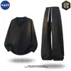 Conjunto de Sudadera de Manga Larga con Cuello en V de Alta Calidad Co-Branded por la NASA para Hombre, un Conjunto Completo de Atuendos Casuales de Primavera