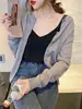 Cardigan de Tricô BM Feminino Fino Estilo Coreano Versátil de Manga Longa para Primavera e Outono de 2026