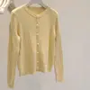 Chaqueta cárdigan de punto de alta gama estilo coreano, color sólido, cuello redondo retorcido, con pliegues, para mujer, nuevo modelo de primavera, rejuvenecedor, corte holgado, top de manga larga