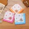 Pañuelo Estampado de Algodón Puro Más Vendido Transfronterizo, Pañuelo Floral Clásico Nostálgico Vintage, Bufanda Cuadrada Retro Absorbente de Sudor