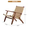 Sillón Minimalista de Diseñador con Respaldo de Ratán Silla Nórdica de Ratán Silla de Ocio para Balcón Sofá Silla Individual de Madera Maciza