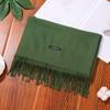 Bufanda de cachemira sintética 35 cm cepillada color liso gruesa larga toalla otoño e invierno sin bolitas borla chal para mujer venta directa de fábrica