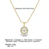 Colgante Transfronterizo Europeo y Americano Cadena de Serpiente Cobre Incrustado Circonita Material Brújula Collar Personalizado Redondo Cadena de Serpiente Venta al por Mayor Fresco y Versátil
