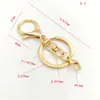 Llavero con cierre de mosquetón chapado en oro 18K14K, color fuerte y duradero, material DIY para muñecas hechas a mano, colgantes para bolsos de ganchillo, cierre de ocho con cadena
