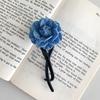 Pinza Retorcida Flor Azul Denim Advanced Sense Nuevo Estilo 2024 Pinza de un Carácter Elegante Pinza para Medio Peinado Placa Trasera del Peinado