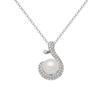Colar com pingente de pérola de água doce S925 prata esterlina fashion all-match grande nota leve luxo elegante colar feminino corrente de clavícula