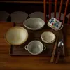 Juego de Comida Individual de Cerámica Gruesa Retro Vajilla Cerámica Juego Completo Venta al por Mayor Stock Listo Restaurante Uso Doméstico Tazón Plato Plato Plato Juego Taza