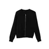 Nuevo Estilo Primavera Temprana 2026 Suéter Negro de Punto de Manga Larga con Cuello Redondo para Mujer, Casual y Versátil, Chaqueta Elegante y que Reduce la Edad