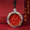Colgante de Buda con ocho guardianes de cinabrio natural de alto contenido, venta al por mayor, de fábrica de cinabrio, con incrustaciones de thangka.