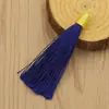 Borla de hilo metálico dorado de 8 cm, borla decorativa, colgante para ropa, adorno de bola de tornillo, borla para marcapáginas, al por mayor