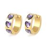 Pendientes de Aguja de Plata S925 Estilo Ins Europeo y Americano Corazón Zircón Colorido Incrustado Oro de 18K Pendientes Retro de Moda para Mujer