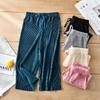 Pantalones anchos plisados nuevos para niñas, pantalones casuales sueltos de verano, pantalones cortos exteriores de seda helada a prueba de mosquitos