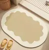 Tapete de Chão Simples de Cor Sólida Moderna Banheiro Antiderrapante Terra de Diatomáceas Tapete de Chão Banheiro Absorção de Água Fácil de Limpar Tapete de Chão Atacado