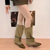 Botas Western Retrô Femininas Novo Estilo 2026 com Aumento Interno de Altura, Bico Fino, Efeito Emagrecedor e Cano Longo, Perfeitas para Figuras Baixas