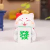 Adornos Lindos de Gato de la Suerte Artesanías de Resina Adornos de Decoración de Escritorio para el Hogar Muñecos de Gato Regalos Culturales y Creativos Adornos para Coche