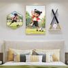 Pintura Decorativa Moderna Simple para Habitación Infantil Pintura Colgante de Cabecera para Dormitorio Murales de Fondo para Habitación de Niños y Niñas con Animales de Dibujos Animados