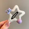 Pinza para el pelo de terciopelo con estrella de cinco puntas para niñas, Pinza para flequillo lateral para niñas pequeñas, Pasador versátil de otoño e invierno que no daña el cabello